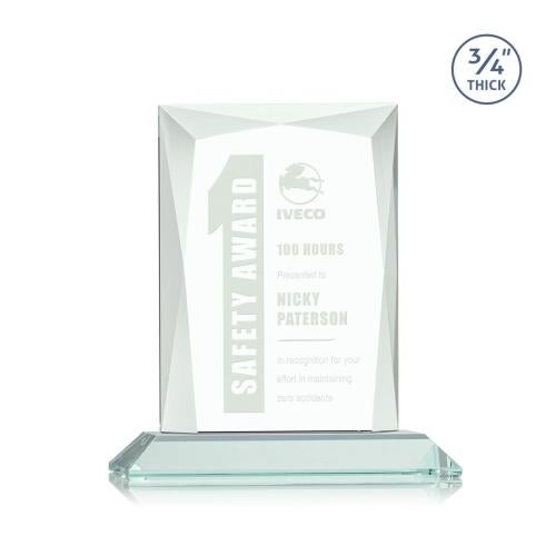 Awards and Plaques - Glass Trophies - Cassidy Jade Rectangle Glass Trophy