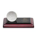 Sports Balls Globe on Rosewood Base Crystal Trophy