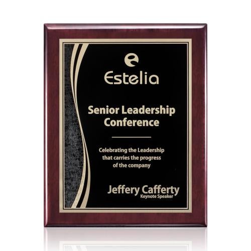 Awards and Plaques - Wall Plaque Awards - Enriquez Meredith Plaque - Rosewood/Black