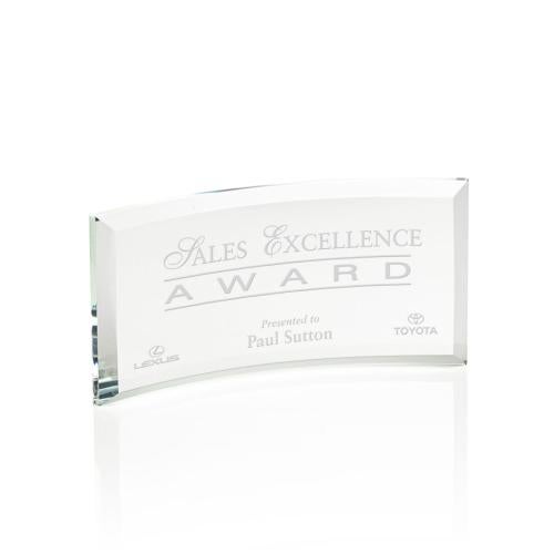 Awards and Plaques - Crystal Trophies - Schmidt Starfire Crescent Crystal Trophy