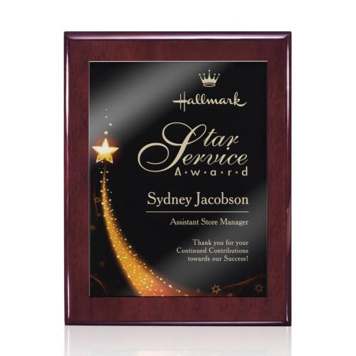 Awards and Plaques - Wall Plaque Awards - Hanson Meredith Plaque - Rosewood Finish