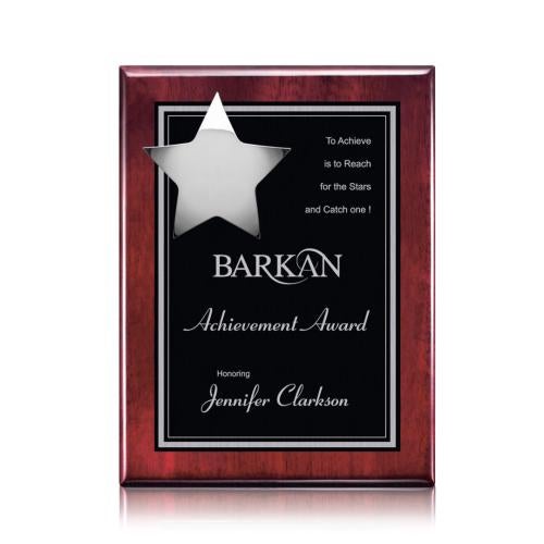 Awards and Plaques - Wall Plaque Awards - Cotton Plaque - Rosewood/Chrome