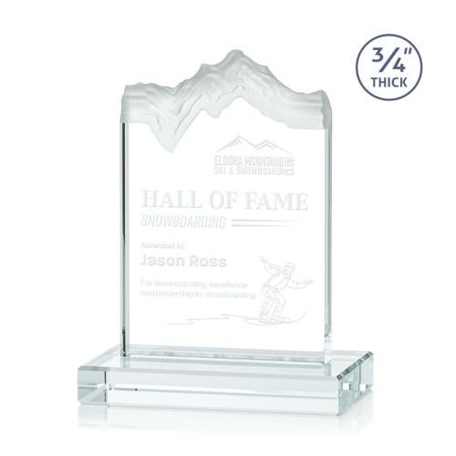 Awards and Plaques - Glass Trophies - Castellanos Jade Peaks Glass Trophy