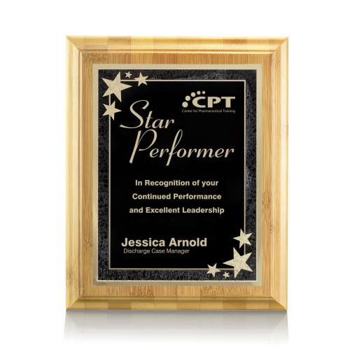 Awards and Plaques - Wall Plaque Awards - Murdock Bamboo Plaque - Black