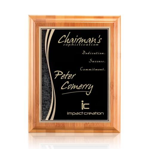 Awards and Plaques - Wall Plaque Awards - Enriquez Bamboo Plaque - Black