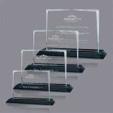 Kaplan on Carroll Black Rectangle Crystal Trophy - Crystal Trophies