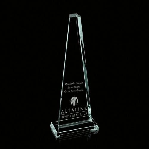 Awards and Plaques - Glass Trophies - Driscoll Jade Towers Glass Trophy
