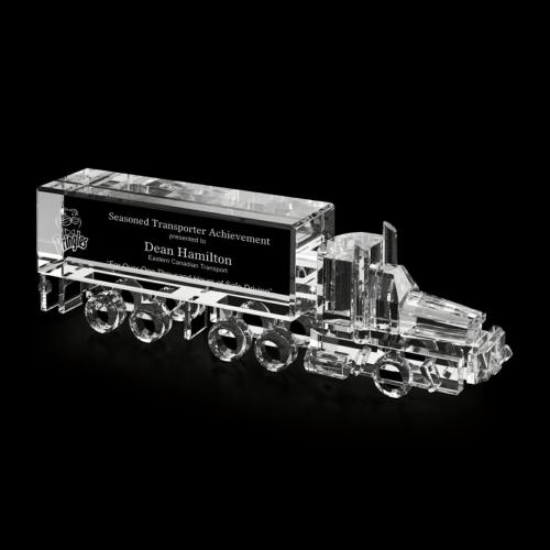 Awards and Plaques - Crystal Trophies - Big Rig Unique Crystal Trophy