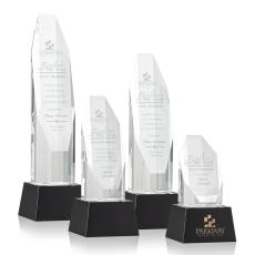 Cunningham on Base Black Polygon Crystal Trophy - Crystal Trophies