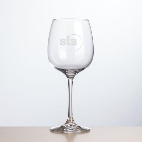Custom Barware Glasses - Wine Glasses - Roberson Wine - Deep Etch