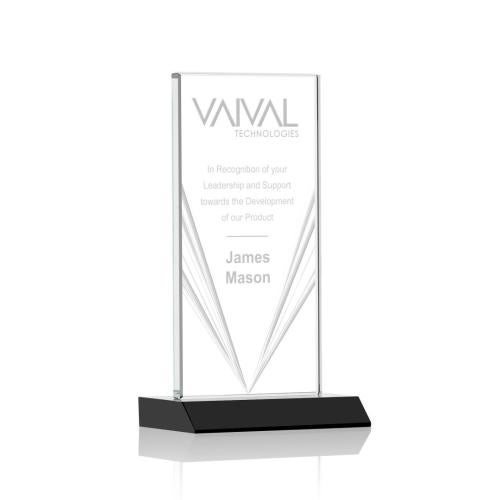 Awards and Plaques - Crystal Trophies - Henley Liquid™ Black Rectangle Crystal Trophy