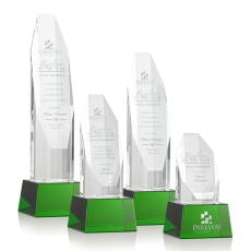 Cunningham on Base Green Polygon Crystal Trophy - Crystal Trophies