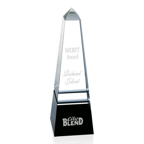 Awards and Plaques - Crystal Trophies - Groove Black Obelisk Crystal Trophy