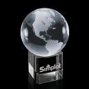 Globe On Cube Globe Crystal Trophy