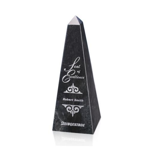 Awards and Plaques - Marble Black Obelisk Stone Trophy