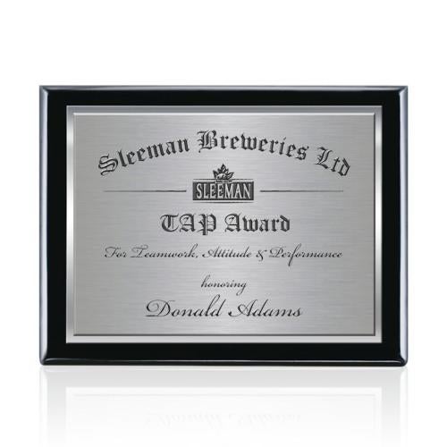 Awards and Plaques - Wall Plaque Awards - Half-Tone Meredith Plaque - Black Finish