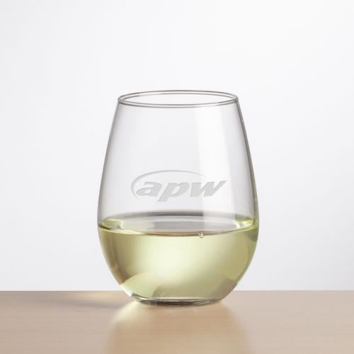 Custom Barware Glasses - Wine Glasses - Stroud Stemless Wine - Deep Etch