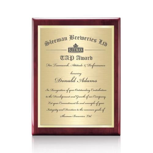 Awards and Plaques - Wall Plaque Awards - Half-Tone Meredith Plaque - Rosewood Finish