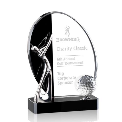 Awards and Plaques - Crystal Trophies - Skaggs Golf Circle Crystal Trophy