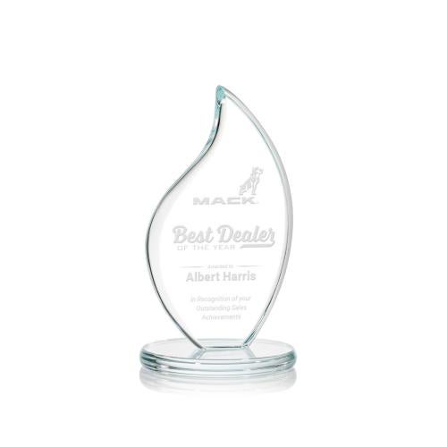 Awards and Plaques - Crystal Trophies - Teague Clear Flame Crystal Trophy