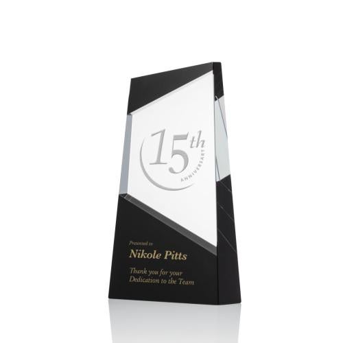 Awards and Plaques - Crystal Trophies - Gutierrez Black Towers Crystal Trophy