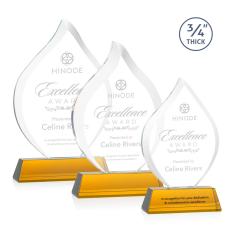 Cavazos on Helton Base Amber Flame Crystal Trophy - Crystal Trophies
