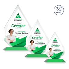Archer Full Color Green Peaks Crystal Trophy - Custom Trophies