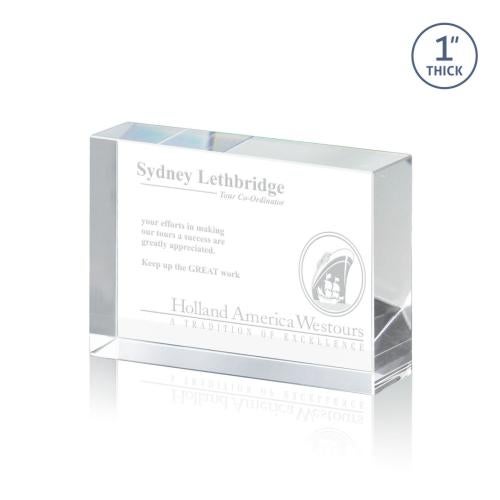 Awards and Plaques - Crystal Trophies - Schuster Rectangle Crystal Trophy