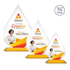 Archer Full Color Amber Peaks Crystal Trophy - Custom Trophies