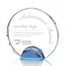 Kenney Sky Blue Circle Crystal Trophy
