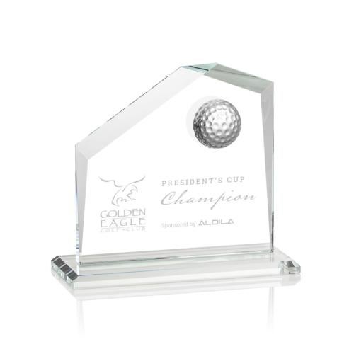 Awards and Plaques - Crystal Trophies - Morgan Golf Clear Peaks Crystal Trophy