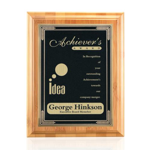 Awards and Plaques - Wall Plaque Awards - Cortez Bamboo Plaque - Black