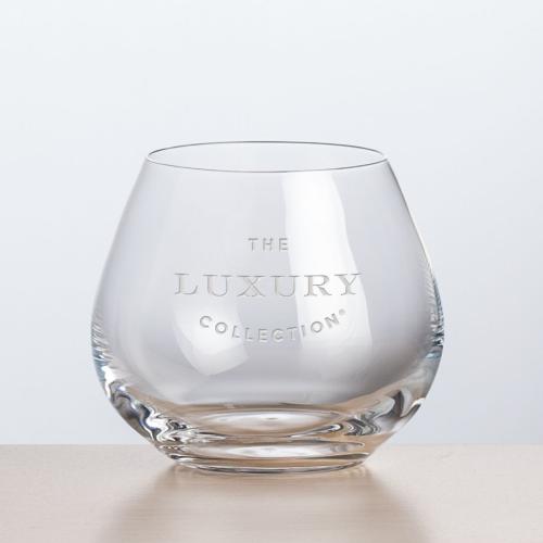 Custom Barware Glasses - Wine Glasses - Fitzpatrick Stemless Wine - Deep Etch