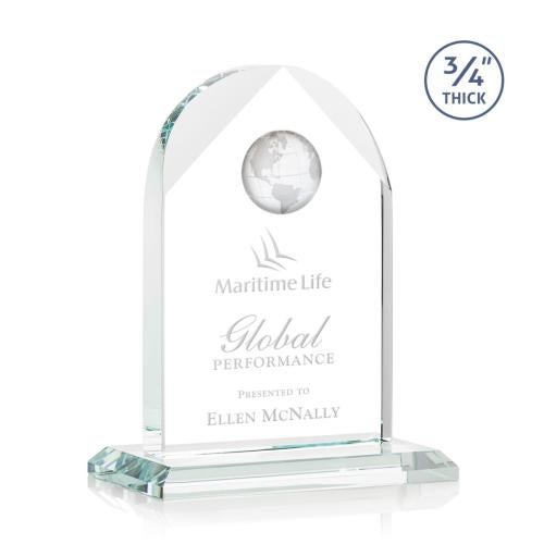Awards and Plaques - Crystal Trophies - Cortez Starfire Globe Crystal Trophy