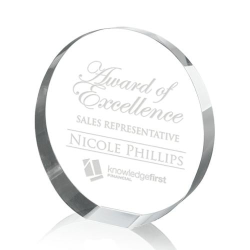 Awards and Plaques - Crystal Trophies - Carson Circle Crystal Trophy