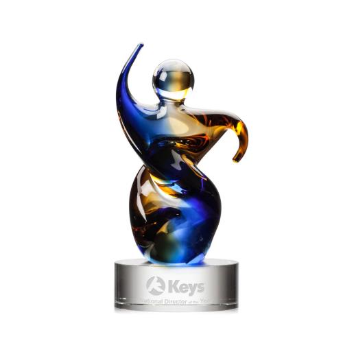 Awards and Plaques - Glass Trophies - Art Glass Trophies - Friedman Clear Glass Trophy
