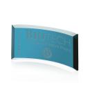 Crescent Teal Crescent Glass Trophy