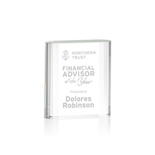 Awards and Plaques - Crystal Trophies - Downey Rectangle Crystal Trophy