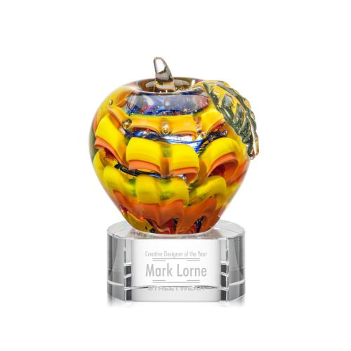 Awards and Plaques - Glass Trophies - Art Glass Trophies - McGhee Apple Apples Glass Trophy