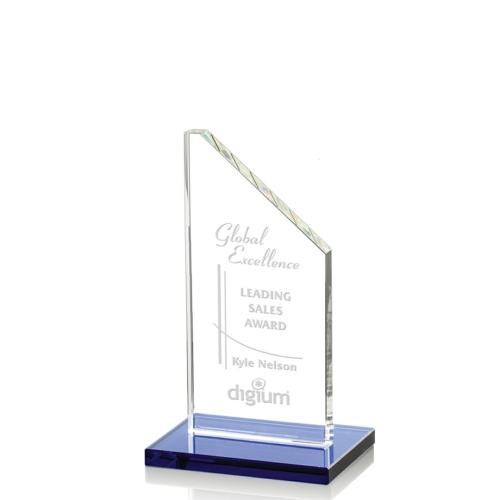 Awards and Plaques - Crystal Trophies - Mathews Blue Peaks Crystal Trophy