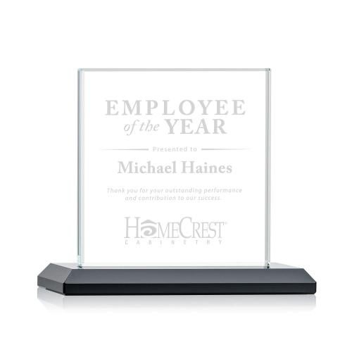 Awards and Plaques - Crystal Trophies - Cerda Black Square / Cube Crystal Trophy