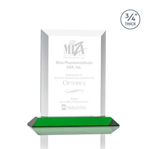 Awards and Plaques - Crystal Trophies - Hinton Green Rectangle Crystal Trophy