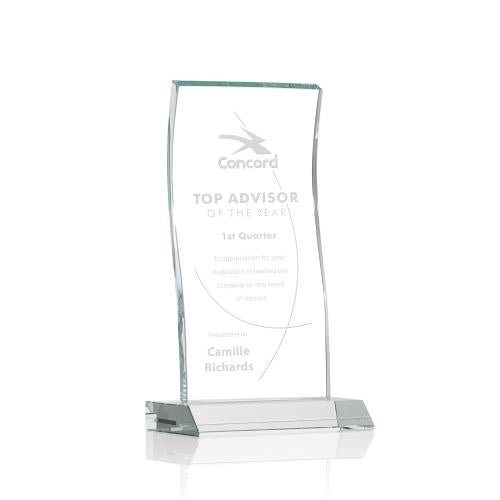 Awards and Plaques - Crystal Trophies - McClure Clear Rectangle Crystal Trophy