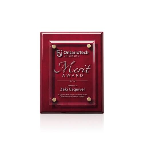 Awards and Plaques - Wall Plaque Awards - Norwood Plaque - Rosewood/Gold