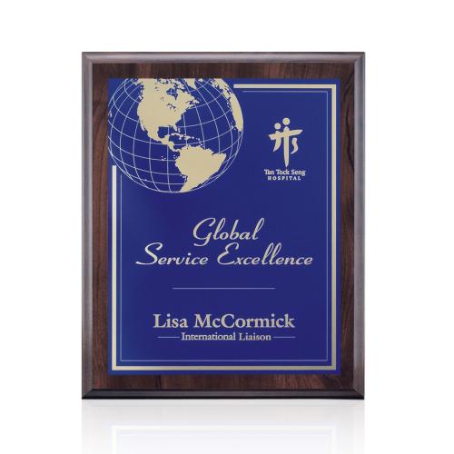 Awards and Plaques - Wall Plaque Awards - Puckett Stark - Cherry/Blue