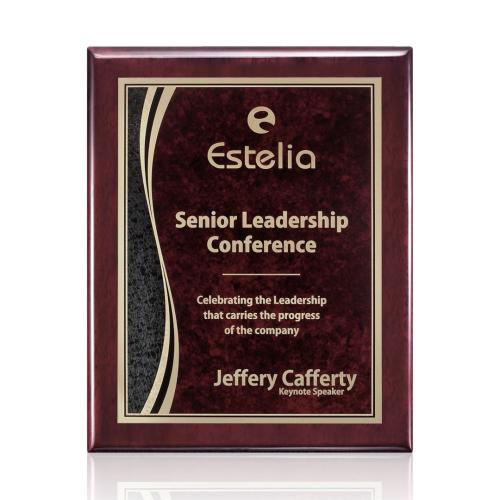Awards and Plaques - Wall Plaque Awards - Enriquez Meredith Plaque - Rosewood/Red