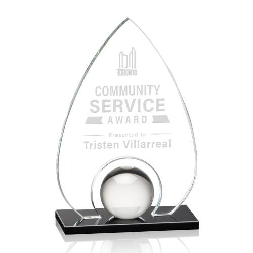 Awards and Plaques - Crystal Trophies - Larsen Starfire Tear Drop Crystal Trophy