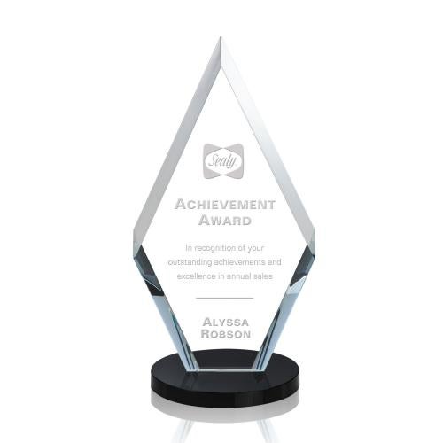 Awards and Plaques - Crystal Trophies - Fitzgerald Black Crystal Trophy