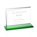 Leyva Green Rectangle Crystal Trophy