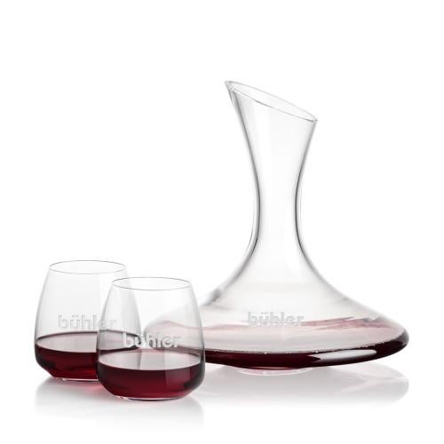 Custom Barware Glasses - Carafes - Godfrey Carafe & Holder Stemless Wine